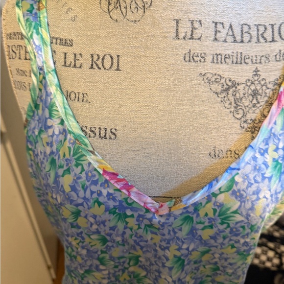 Floral Slip Dress in blue, Green & Yellow - Picture 2 of 5